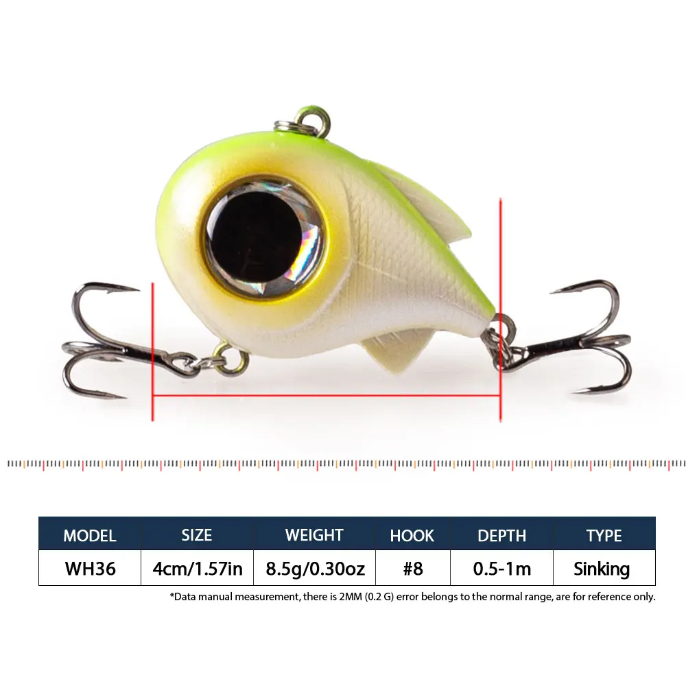 Hanlin Big Eyes VIB – Señuelo hundimiento rápido con sonido para lucio - imagen 4