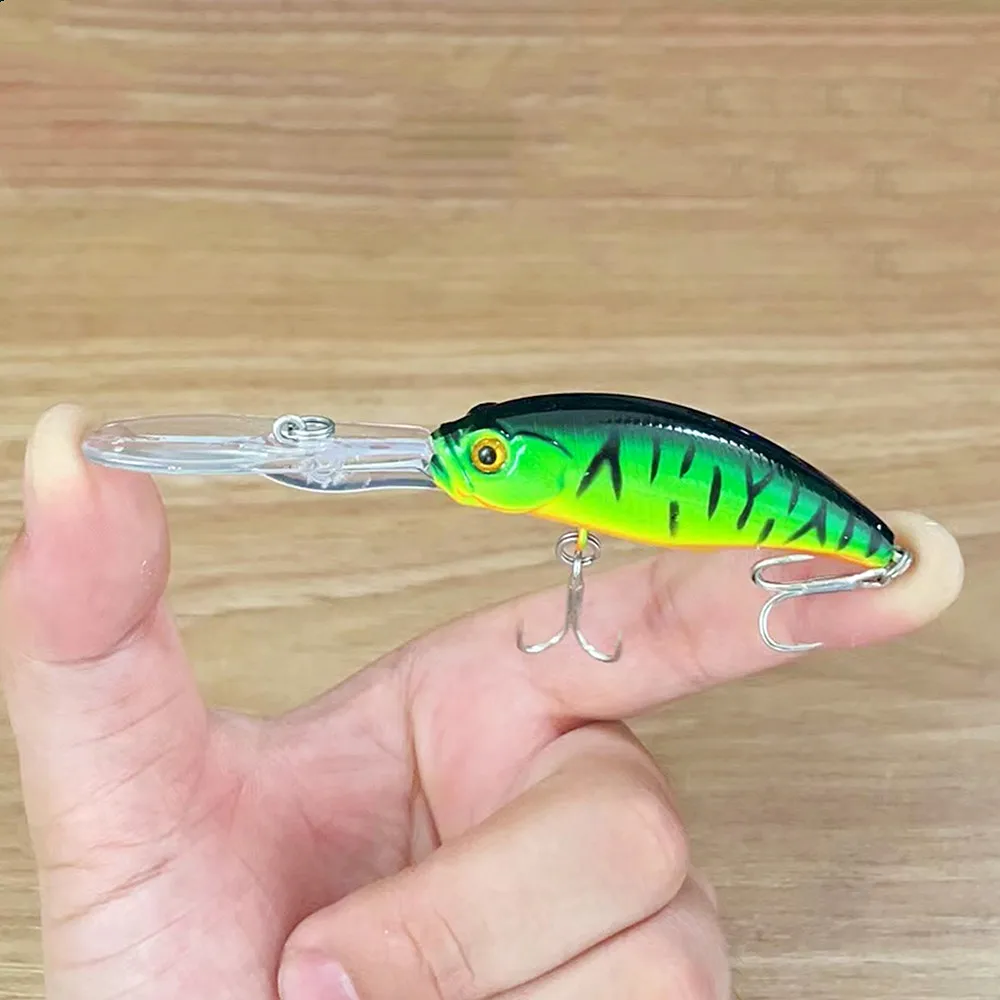 Señuelo de pesca flotante de lengua larga, 1 Uds., 9,5 cm, 8,5g, Crankbait, cebo duro Artificial, Wobblers para lubina, carpa, Lucio, aparejos de calidad - imagen 5
