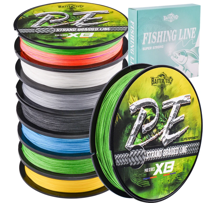 Línea de pesca trenzada BAITER TEC X8, arrastre máximo de 100M, línea de PE multifilamento de 66LB para lubina, Lucio, accesorios de pesca de carpa - imagen 5