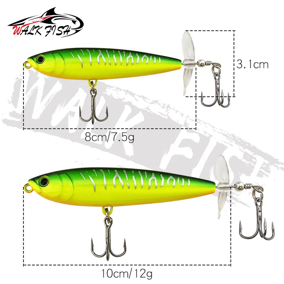 WALK FISH-señuelo de Pesca de plástico Artificial, lápiz duro, Crankbait, Lucio, 7,5g, 12g - imagen 2