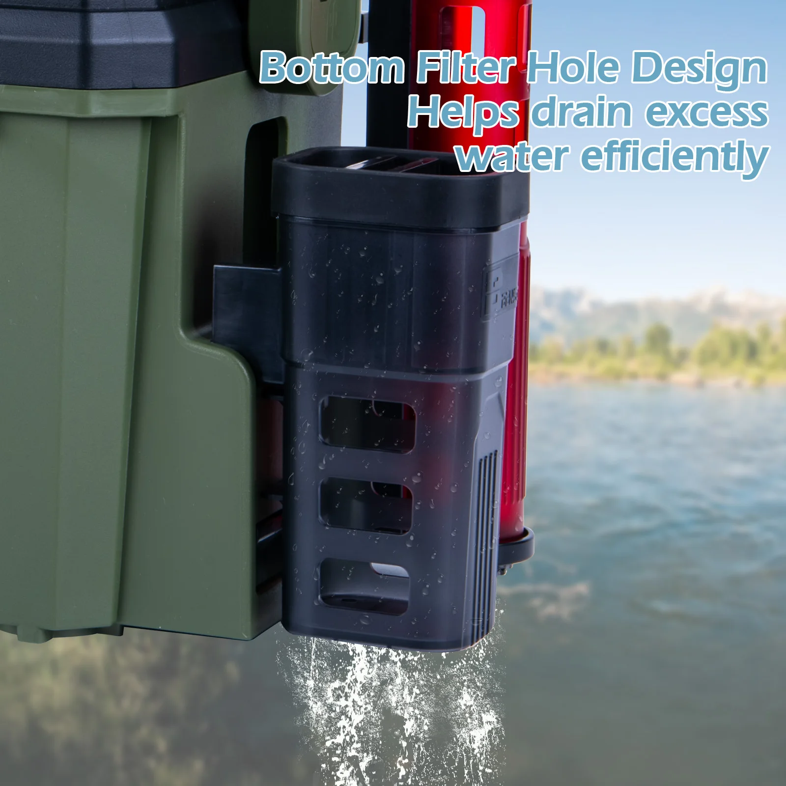 Goture-caja de almacenamiento de aparejos de pesca dura grande, señuelo multifunción, cubo para peces vivos, caja de almacenamiento gruesa, accesorios de soporte para caña - imagen 4