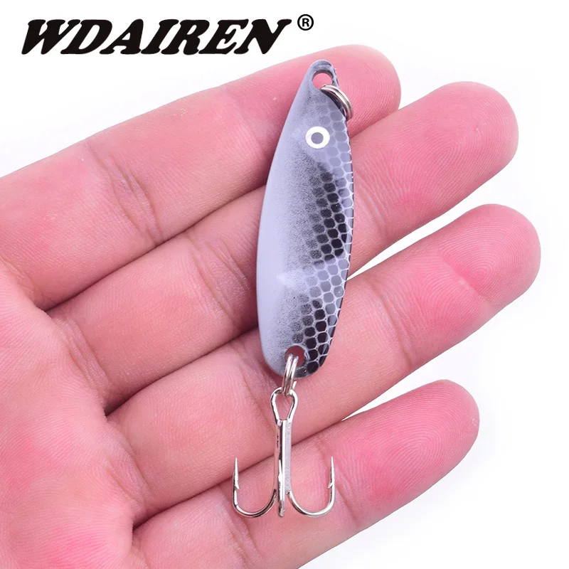 Señuelo de Pesca de Metal, cuchara giratoria de 5cm y 6,5g, cebos duros de lentejuelas, aparejos, Wobbler, WD-190 de Pesca, 4 unids/lote - imagen 2