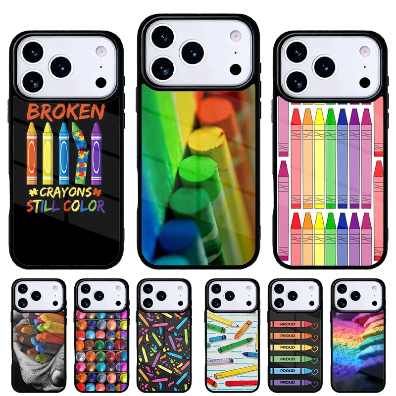 Funda iPhone Diseño Crayones Arcoíris – Varios Modelos
