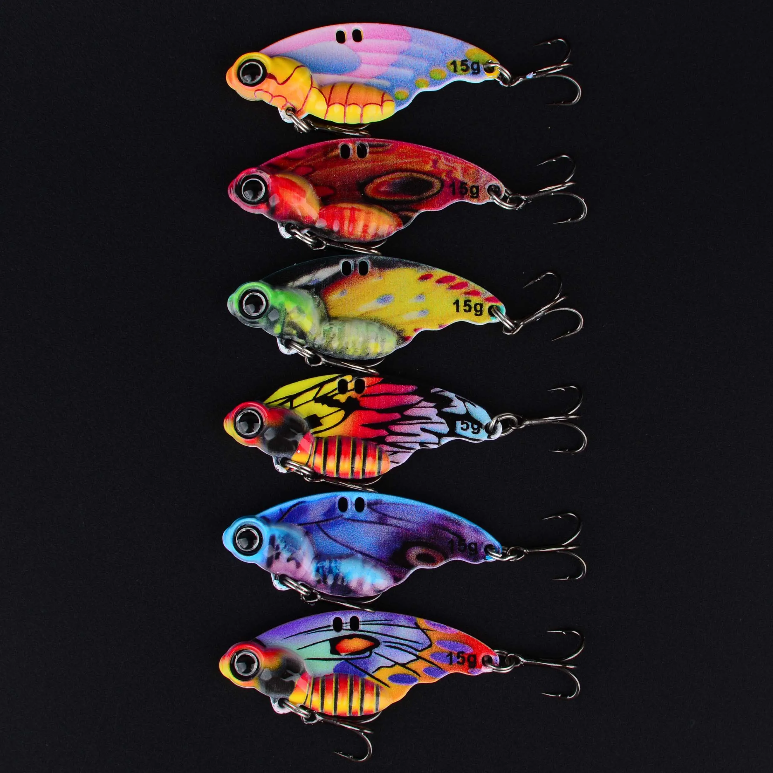 Señuelos de pesca VIB de Metal, cuchara vibratoria de mariposa, Crankbaits que se hunden, Wobbler, Swimbait, plantillas, aparejos de cebo Artificial, 6 uds. - imagen 4