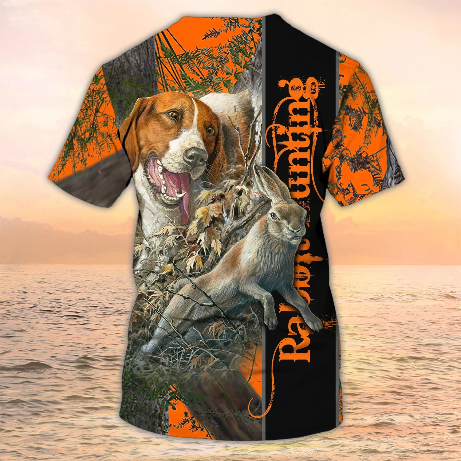 TX282 Camiseta pesca 3D unisex – Diseño beagle conejo para verano - imagen 5