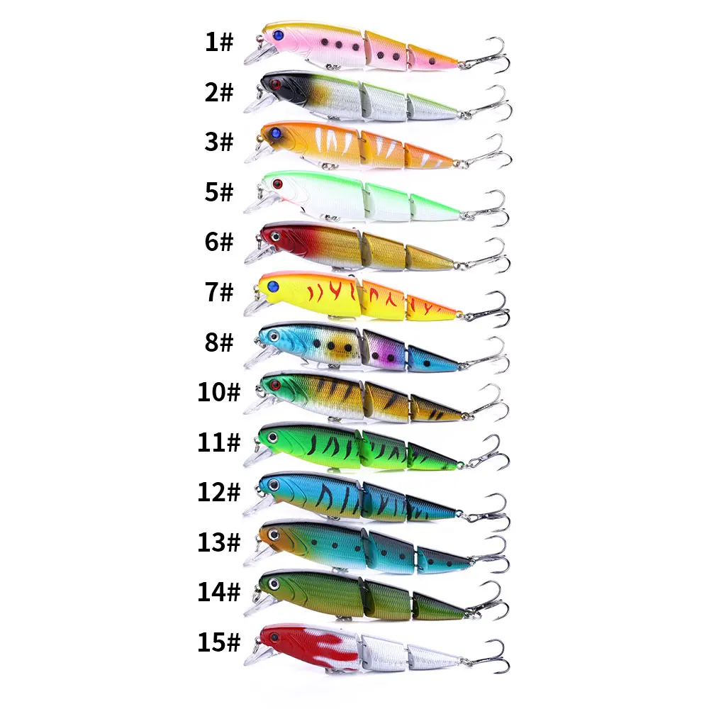 Señuelo de pesca duro de lubina de mar, cebo Artificial para pececillos, ojos 3D, 13 piezas, 10,5 cm, 14g - imagen 3