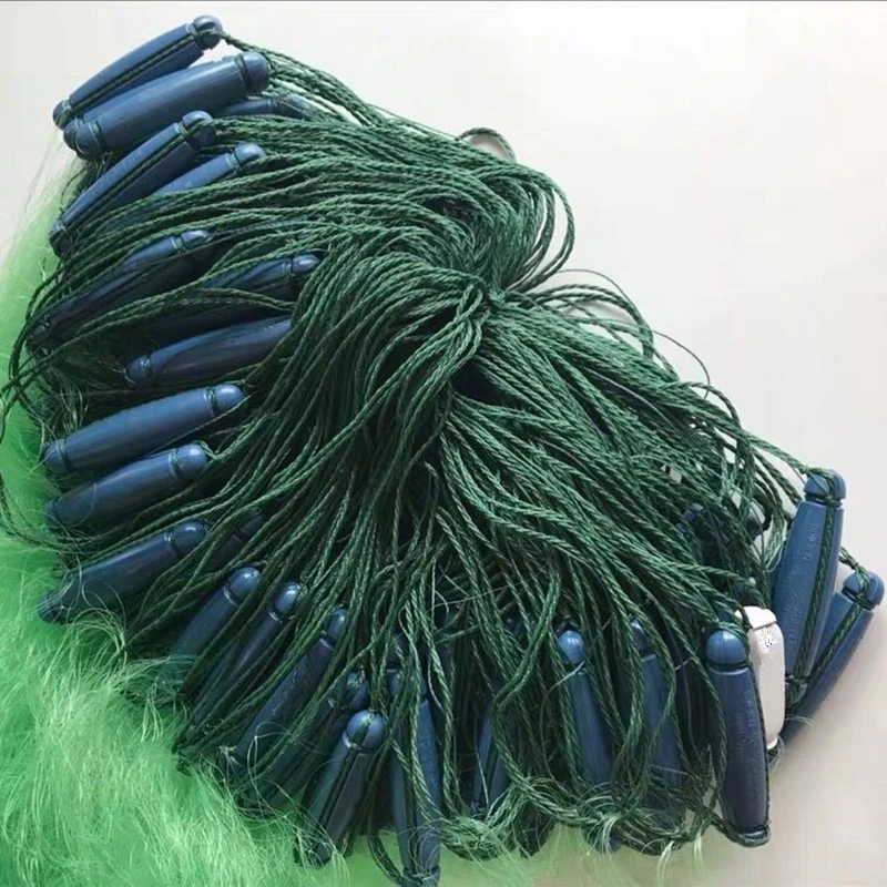 Red de pesca de 3 capas de alta calidad, red de enmalle de Lago alto de 10 metros, Material de nailon de 100 metros de largo con trampa flotante para peces de río - imagen 3