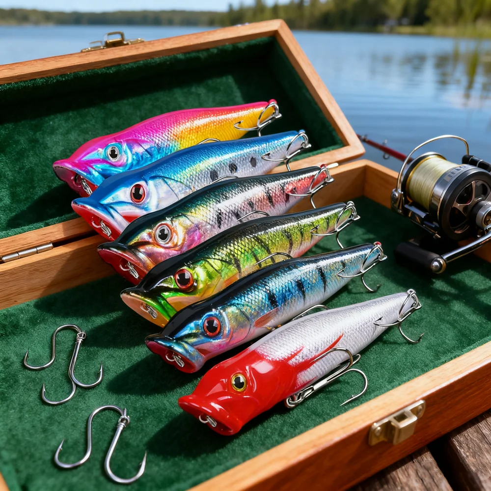 Señuelo Popper de 93mm/12,5g, cebo de pesca Topwater, cebo duro, Wobblers artificiales, herramientas de aparejos de pesca de plástico, Señuelos de Pesca - imagen 2