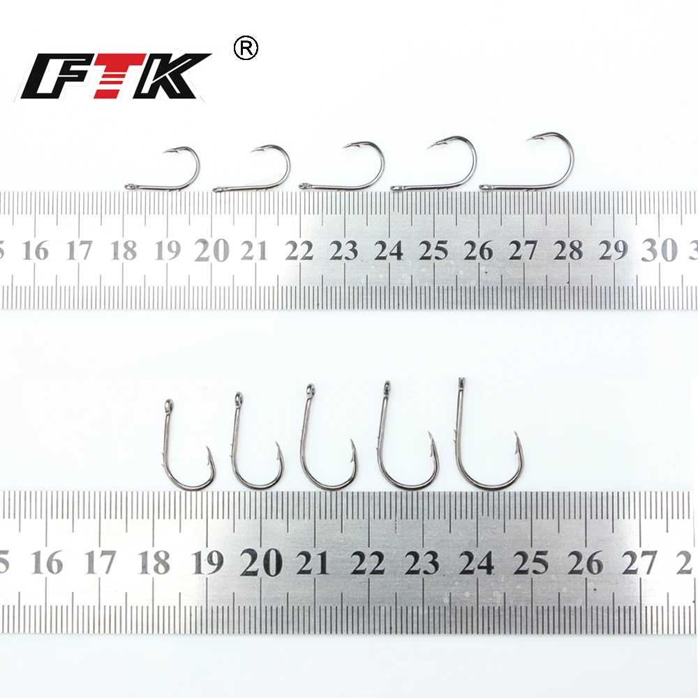 FTK-anzuelo Baitholder 3 #-7 #100, señuelo de cabeza de plantilla de piezas para pesca de carpa, lubina, ganchos de pesca de acero al carbono con púas, accesorios de anillo - imagen 4