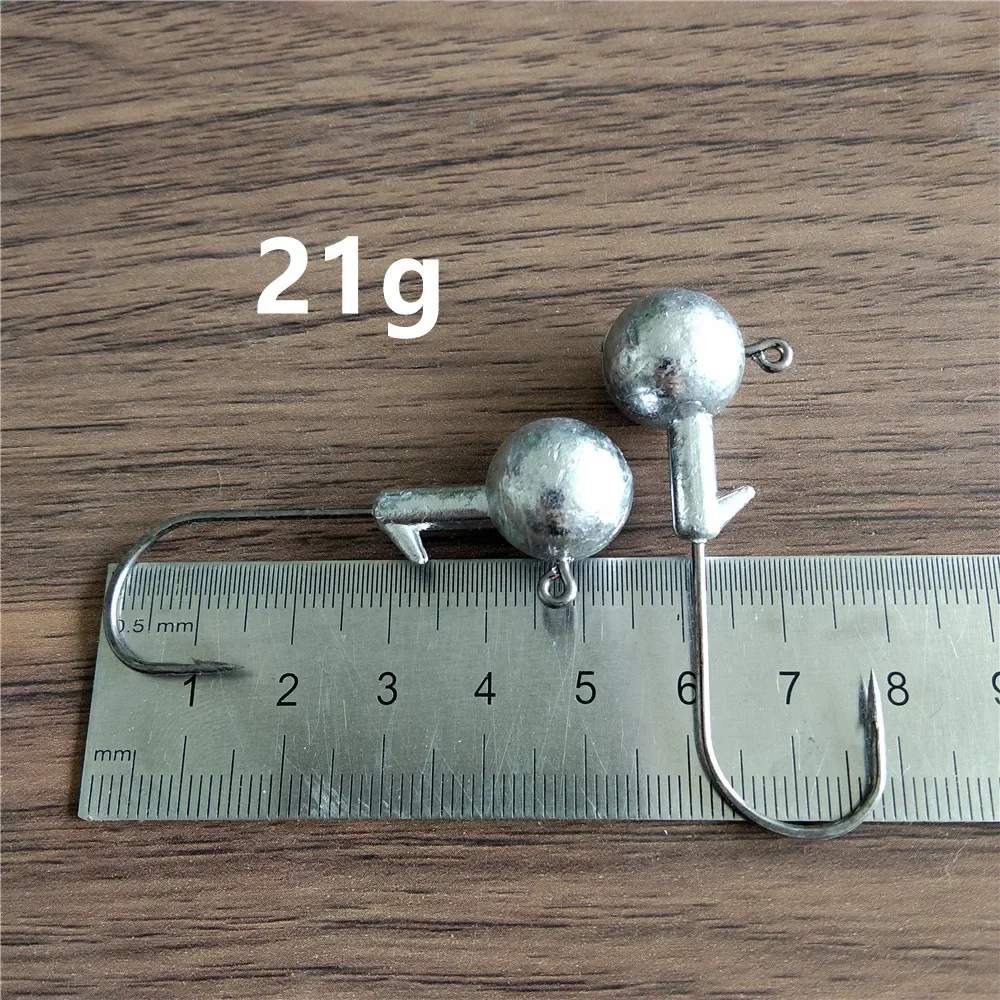 7g 10g 14g 18g 21g anzuelos de Pesca cabeza de manivela anzuelos Jig Head para aparejos de Pesca de gusanos blandos - imagen 4