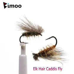 Bimoo 8PCS # 14 pelo de alce Caddis mosca ciervo pelo flotante Stonefly mosca seca trucha Artificial Emerger Mayfly Grayling Señuelos de pesca