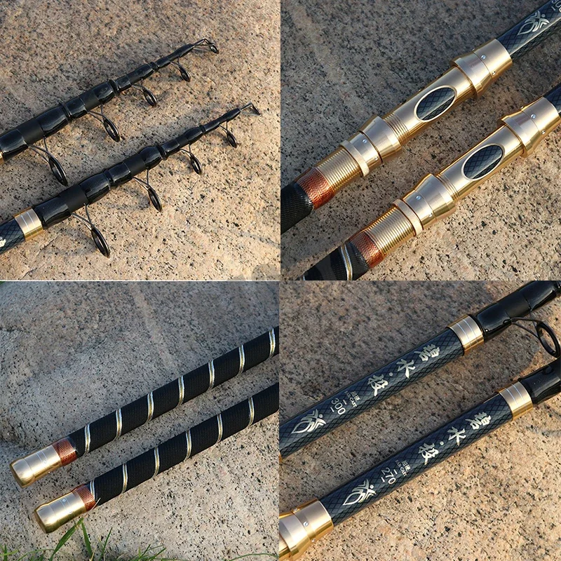 Cañas de pescar giratorias telescópicas superduras de 2,4 M, 2,7 M, 3,6 M, caña de mar ultraligera de tiro largo, caña de lanzamiento de alta calidad de largo alcance - imagen 5