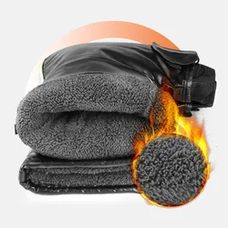 Guantes impermeables invierno motocicleta, cuero PU a prueba de viento
