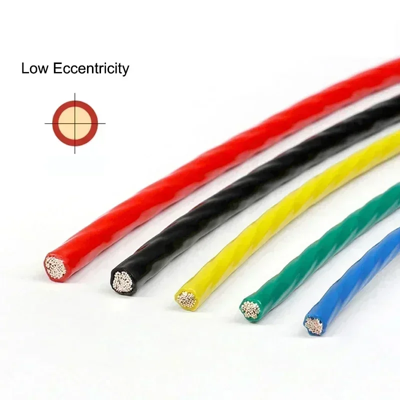 Cable electrónico Chapado en plata PTFE rojo/negro de 30 ~ 10AWG, Cable de cobre con aislamiento FEP OFC DIY para auriculares de Audio, señal HiFi, 1 ~ 100 metros - imagen 4