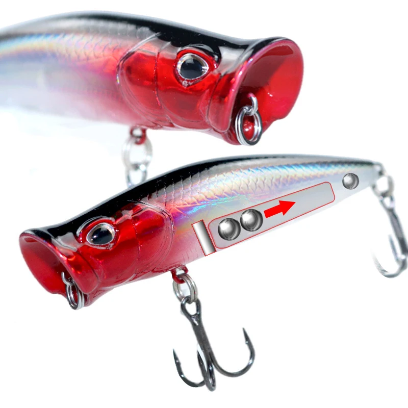 LETOYO-señuelo de pesca Popper, cebo duro Artificial de fundición, Swimbait flotante para pesca de lubina y Lucio, 70mm/8,5g, 86mm/16g - imagen 3