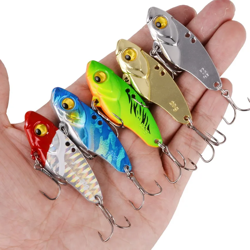 Señuelo de Metal Vib para pesca, equipo de pesca de 5-25G, peces duros realistas que se hunden, cebo de vibración Artificial, señuelo Wobbler de lentejuelas VIB, 5 unids/caja - imagen 3