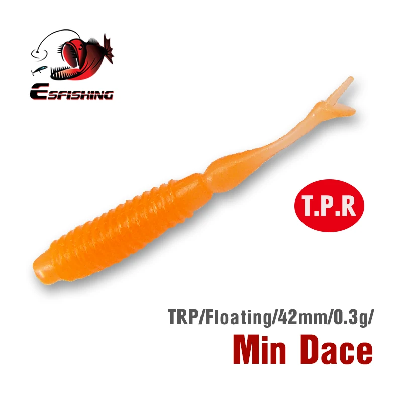 KESFISHING-señuelo flotante TPR Min Dace, 42mm, ambiente, amigo, cebo de pesca suave, pesca en hielo para trucha, Blcakbass - imagen 4