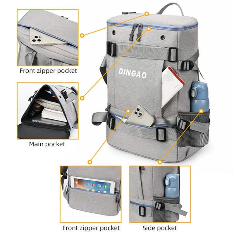 Mochila de pesca de gran capacidad para viajes al aire libre, viaje de negocios, bolsa de fin de semana, portátil, universidad, desplazamientos, embarque, senderismo, mochila escolar - imagen 4