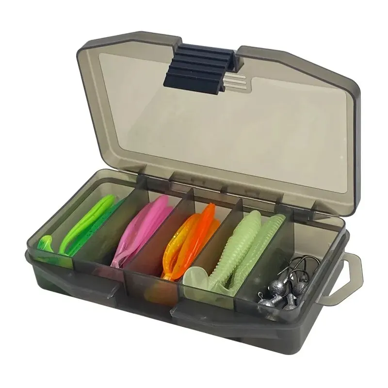 Señuelo Biónico de cola en T, piezas de 33 piezas, de dos colores, para carretera, gusano blando con gancho de cabeza de plomo - imagen 3