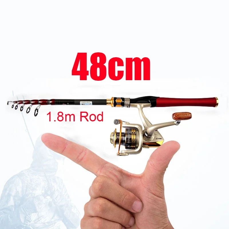 Caña de pescar telescópica de 2,1-2,7 m, caña de pescar giratoria multifunción, caña de pescar de alto carbono, caña de pescar antideslizante duradera - imagen 4