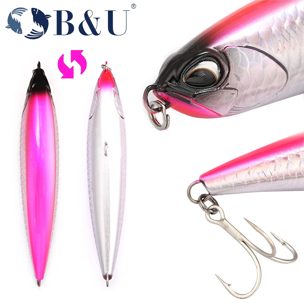 B & U GT pesca palo de agua salada cebo Artificial señuelo de pesca de mar Stickbait lápiz señuelo hundimiento - imagen 4