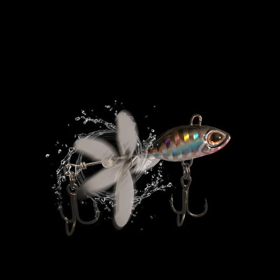 WALK FISH-señuelo de pesca VIB de tiro largo, cebo duro Artificial giratorio, cuchara de vibración, Swimbait, cola giratoria, 1 piezas, 9/12/15G - imagen 5