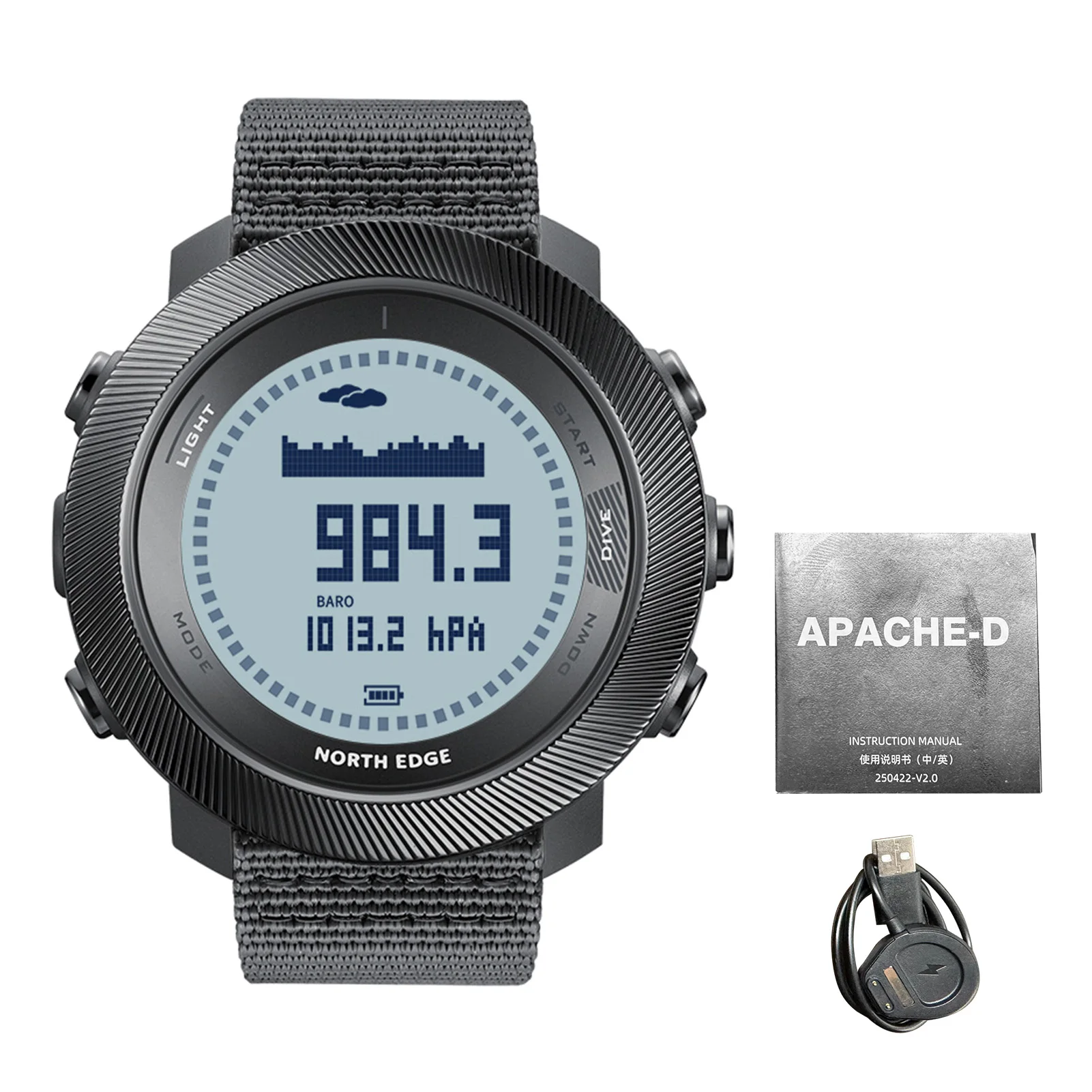 Reloj de buceo al aire libre Relojes deportivos digitales con retroiluminación LED Brújula Profundidad 100 m Resistente a la lluvia - imagen 2