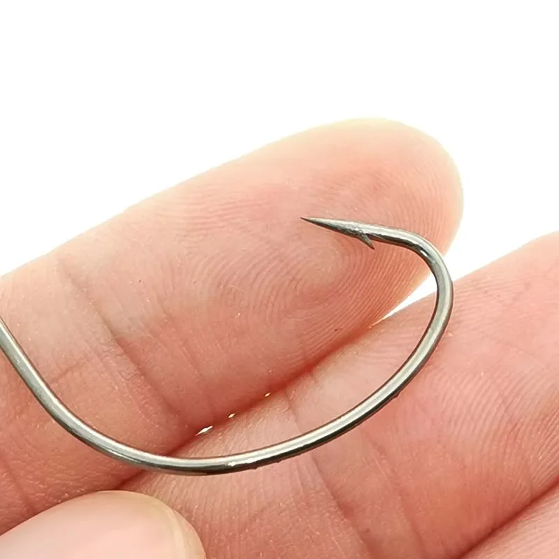 10 unids/lote anzuelo de gusano Senko de espacio ancho para señuelo aparejo loco y aparejo Neko Material de alto carbono anzuelos de pesca accesorios de aparejos - imagen 2