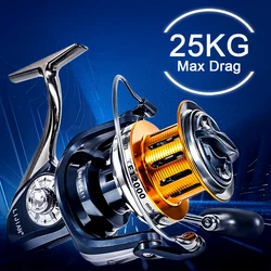 Carrete de pesca giratorio TE12000 10000 9000, rueda eléctrica de arrastre máximo de 25KG para pesca de Surf de curricán de agua dulce y salada