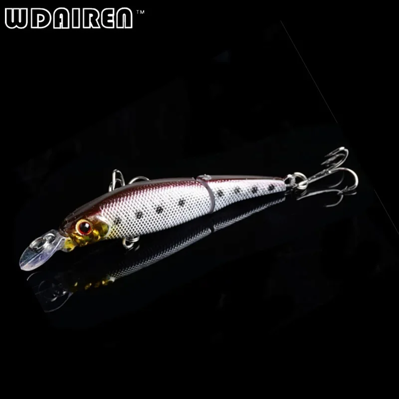 Señuelos de pesca Wobblers, cebos artificiales de pececillo, anzuelos triples, aparejos de pesca Crankbait, 2 secciones, 9,2 cm, 7,5g, 1 ud. - imagen 3
