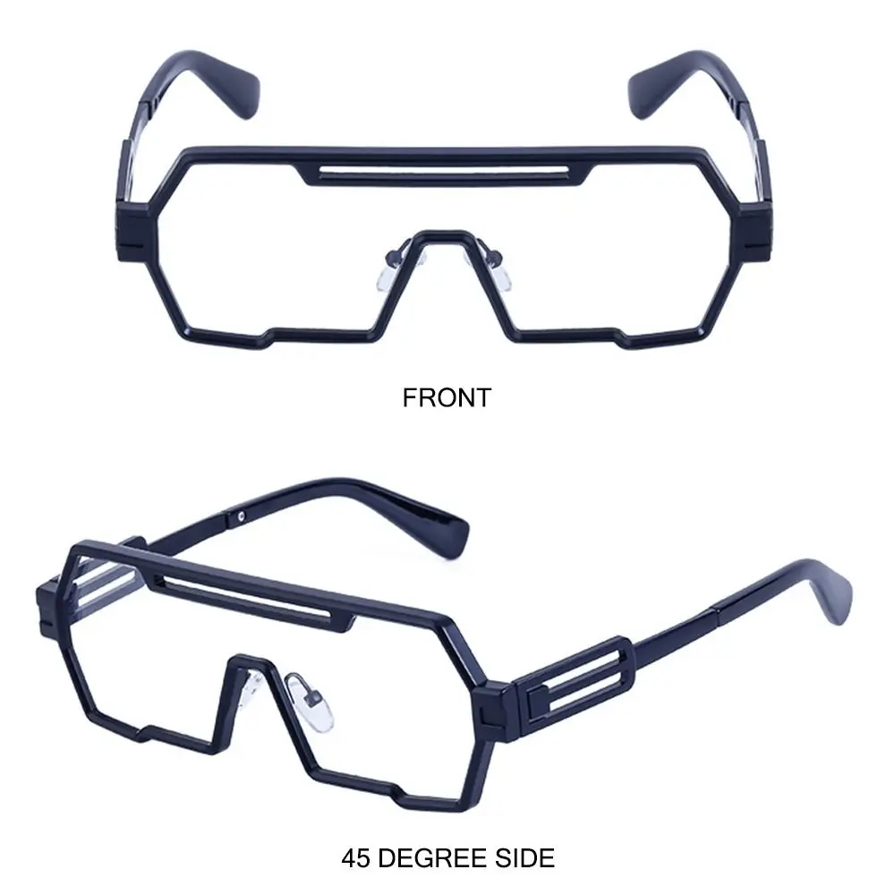 Gafas de sol Steampunk de metal de moda, gafas de sol punk de una sola pieza con montura grande, gafas de sol con protección UV400 para hombres - imagen 3