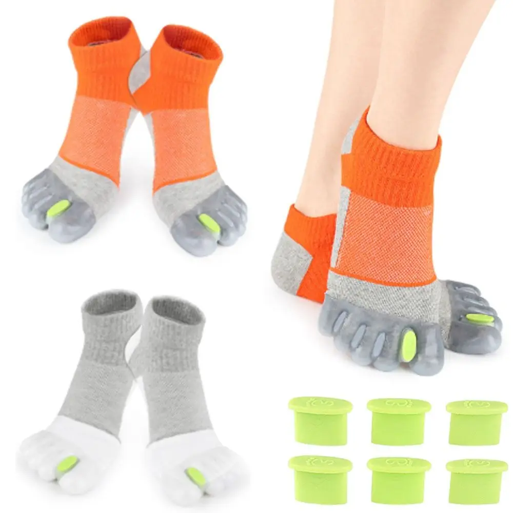Calcetines con punta abierta de alta elasticidad, calcetines con abertura de cinco dedos transpirables ajustables, separación de cinco dedos, tacón envuelto en 3D