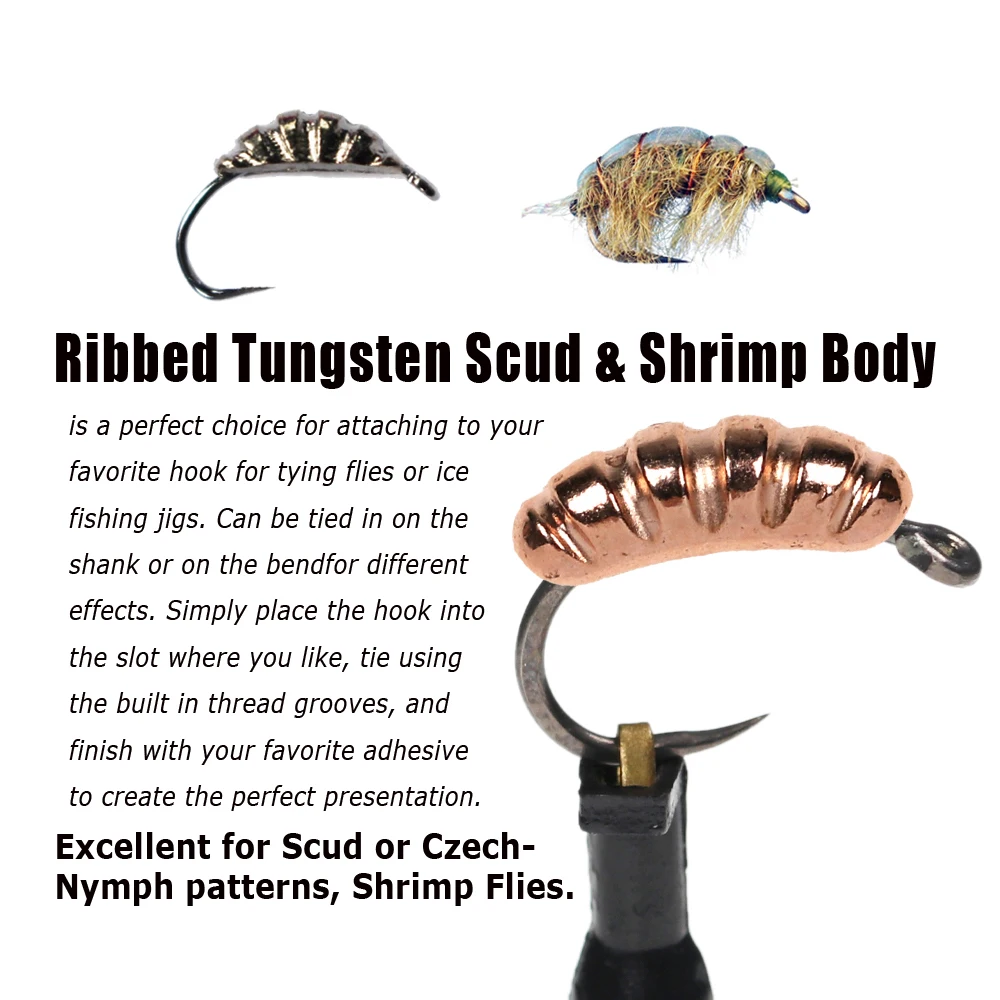 Bimoo-Cuentas traseras de tungsteno de 12 piezas, ninfa, cuerpo de Camarón, Jigs, Scud, materiales de atado de moscas, hundimiento rápido, 0,29g, 0,5g, 0,77g - imagen 4