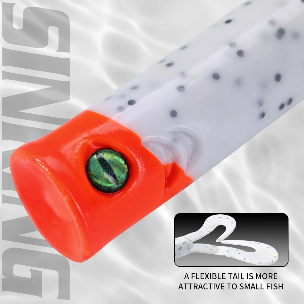 Hunthouse-señuelo de Pesca suave, 3 unidades/lote, 145mm, 21,7g, remolque de cola doble, Leurre giratorio de silicona para Lucio Barsch Zander Fish - imagen 4