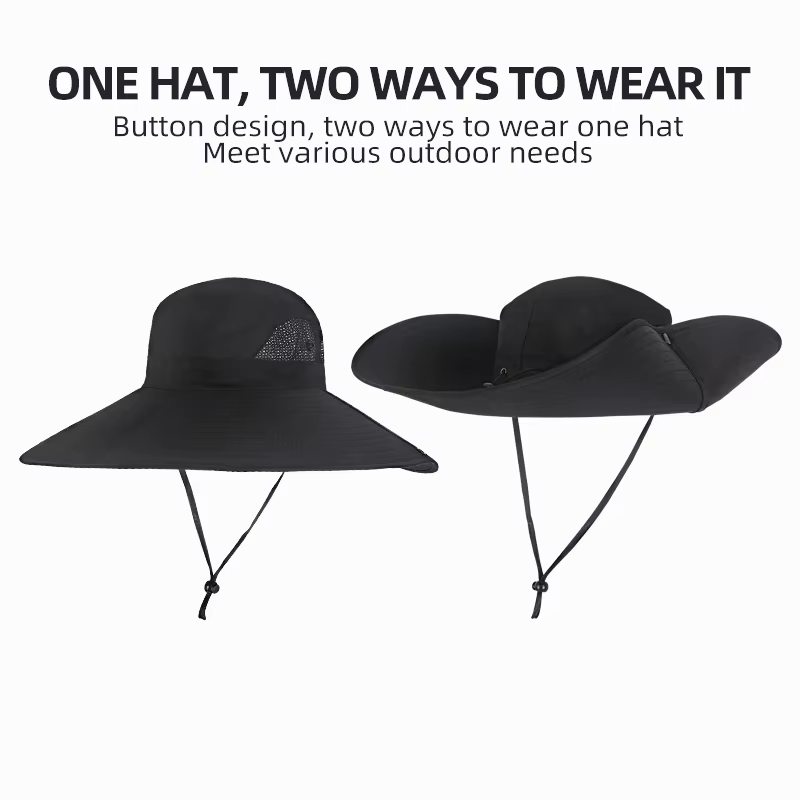 Gorra de pesca UV plegable transpirable para hombre y mujer