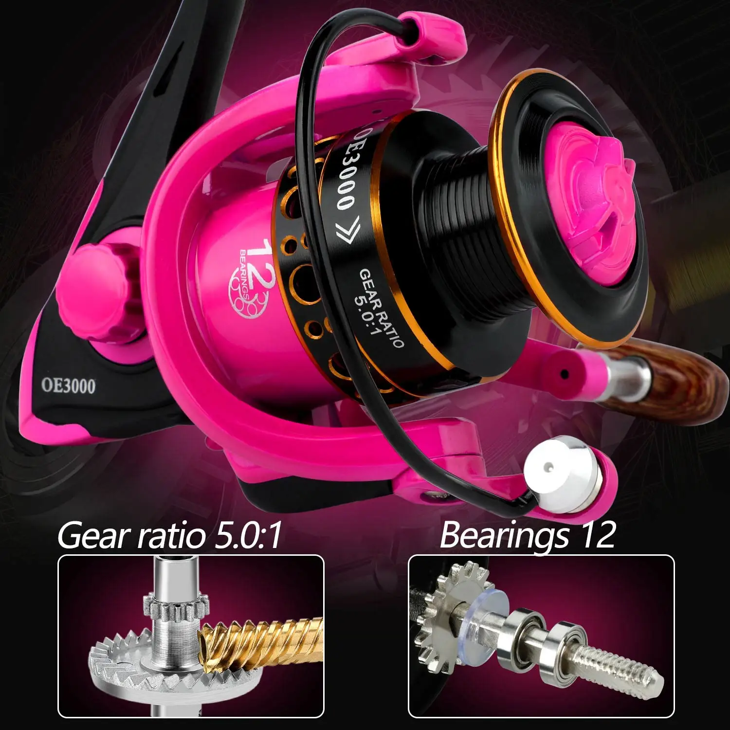 Sougayilang Carrete Spinning 12BB 5.0:1 – Agua Dulce Lubina Carpa - imagen 3