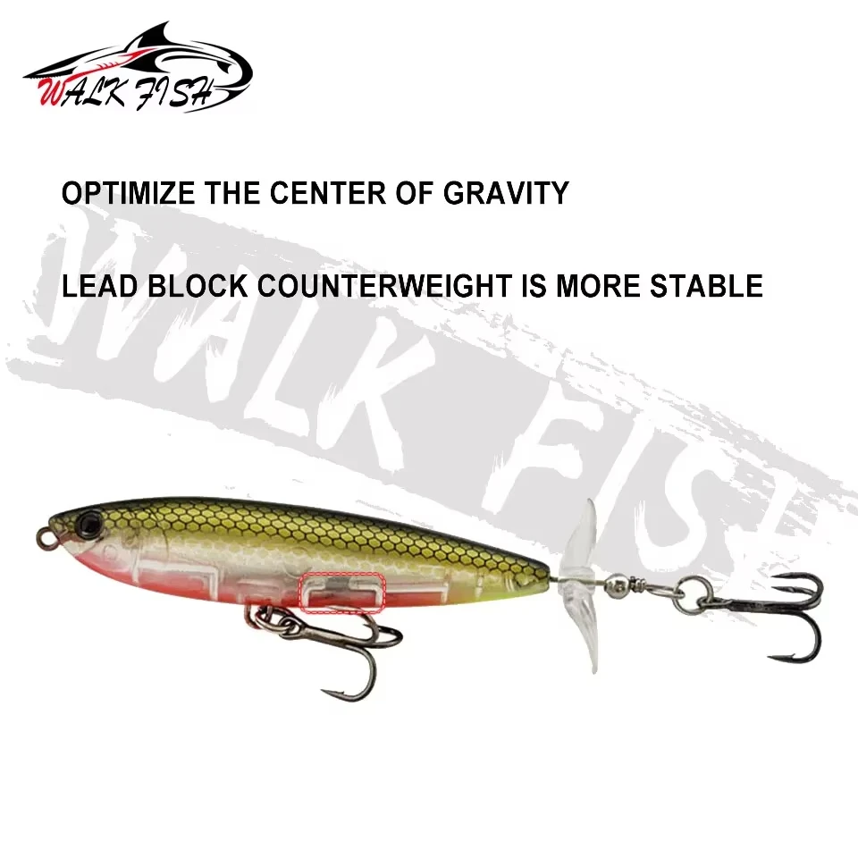 WALK FISH 7,5g 12g Whopper Plopper señuelo de Pesca lápiz Artificial Tractor agua dulce pez negro cebo duro Crankbait Bass Pesca - imagen 5