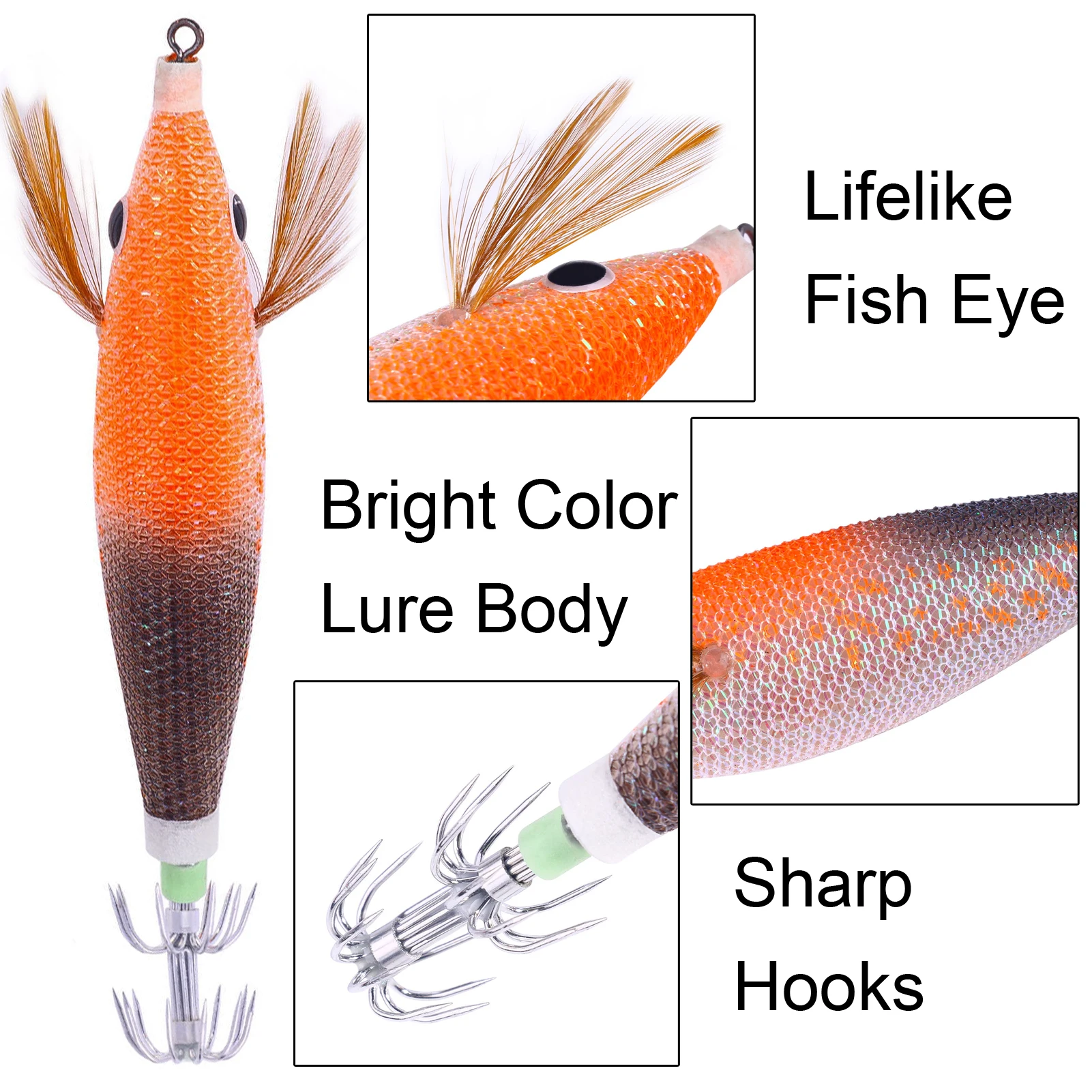 Cebos de calamar jig head luminosos para sepia en agua salada - imagen 2