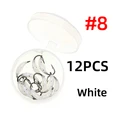 12pcs white size 8