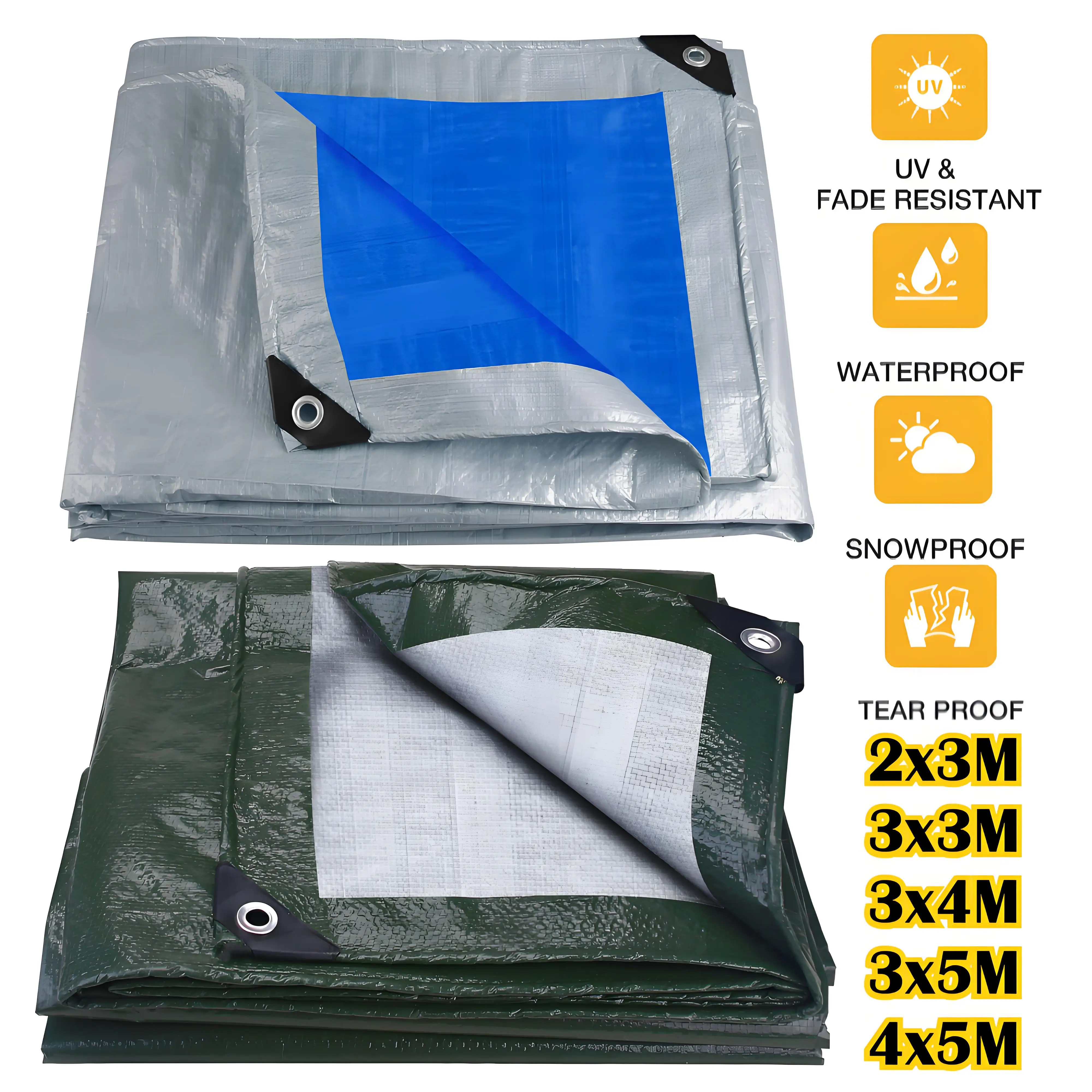 Lonas impermeables, lona resistente al desgarro y a la decoloración, resistente a los rayos UV, para exteriores, con ojales para techo, Camping, Patio, piscina - imagen 2