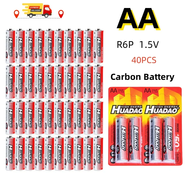 Pilas AA 1,5 V R6P de carbono zinc desechables para control remoto - imagen 2