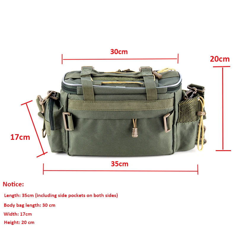 Bolsa de pesca multifunción para exteriores, bolso de hombro de gran capacidad, aparejos de pesca, bolso de lona, riñonera