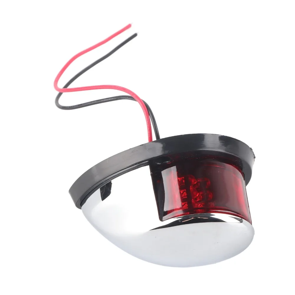 Luces LED, luces rojas y verdes, luz de navegación para barco, lámpara de señal de vela en forma de gota de 12V, pontones de luz delantera para barco de 8W