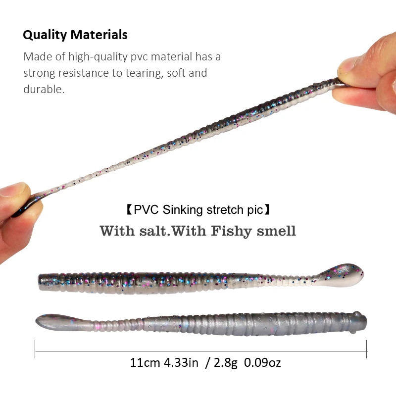 Juego de Señuelos de Pesca de 50 piezas, cebo flotante de gusano de tierra que se hunde, cebo de silicona Artificial suave, gusano Wobbler de mar, todo para pesca - imagen 4