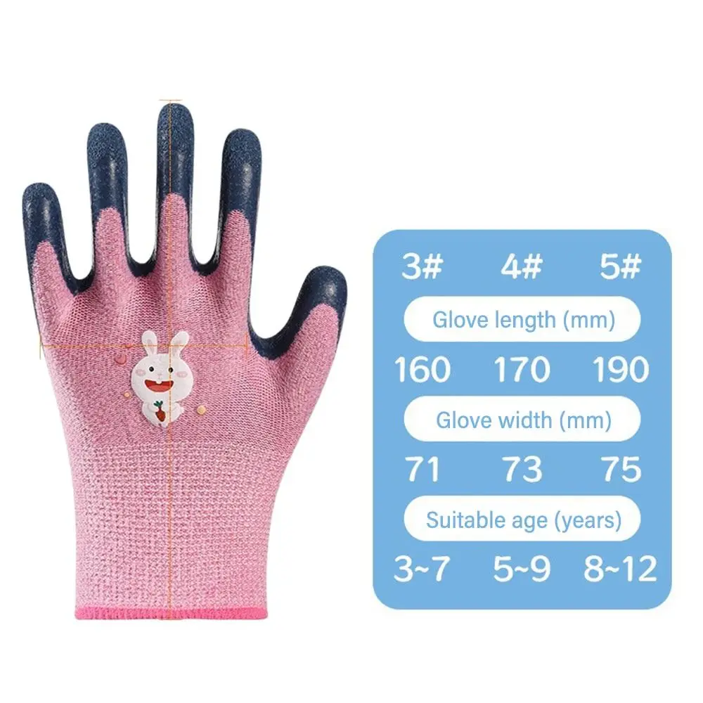 Guantes de trabajo multiusos con dibujos de animales, guantes recubiertos de látex rosa, azul y amarillo, manoplas protectoras gruesas resistentes al desgaste