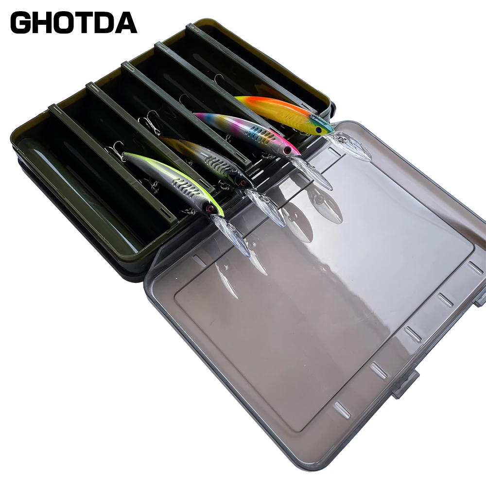 Ghotda-caja de almacenamiento de cebo y cuchara, accesorios de pesca, anzuelo, estuche de pesca para señuelos, 10/12 compartimentos - imagen 3
