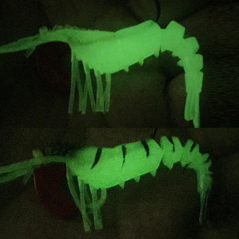 Cebo de pesca de camarón suave, 5 piezas, accesorios de pesca al por mayor, Señuelos de Pesca de cinco secciones - imagen 3