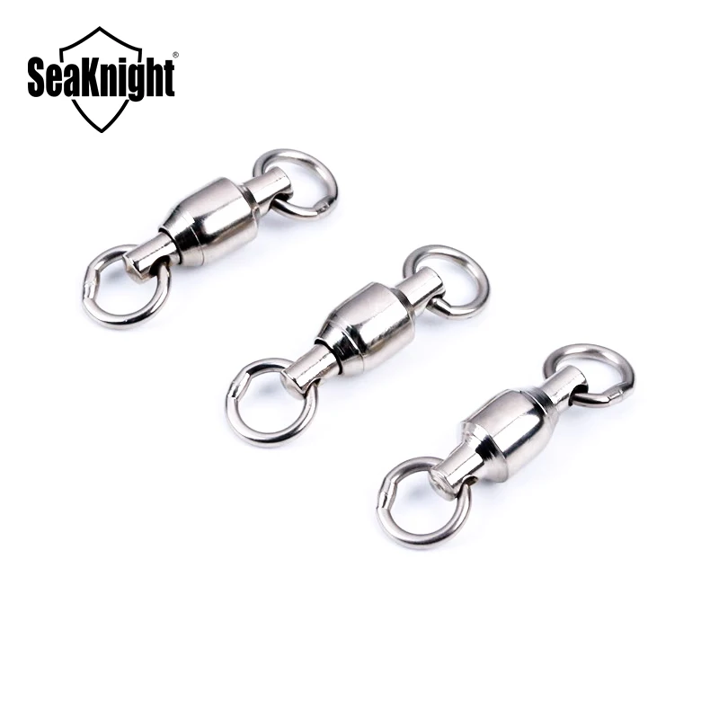 SeaKnight-conector de pesca de acero inoxidable, 10 unidades/1 bolsa, giratorios de Metal, potente anillo de conexión de 230KG, broche giratorio para pesca en el mar, 2024
