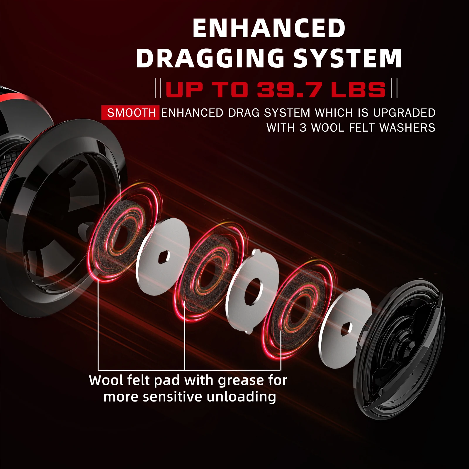 Carrete de pesca giratorio de agua salada 5000H 6000H arrastre máximo 39,7 libras carrete de aluminio de fundición larga 5,5: 1 relación de engranaje de cebo rodamientos suaves - imagen 4