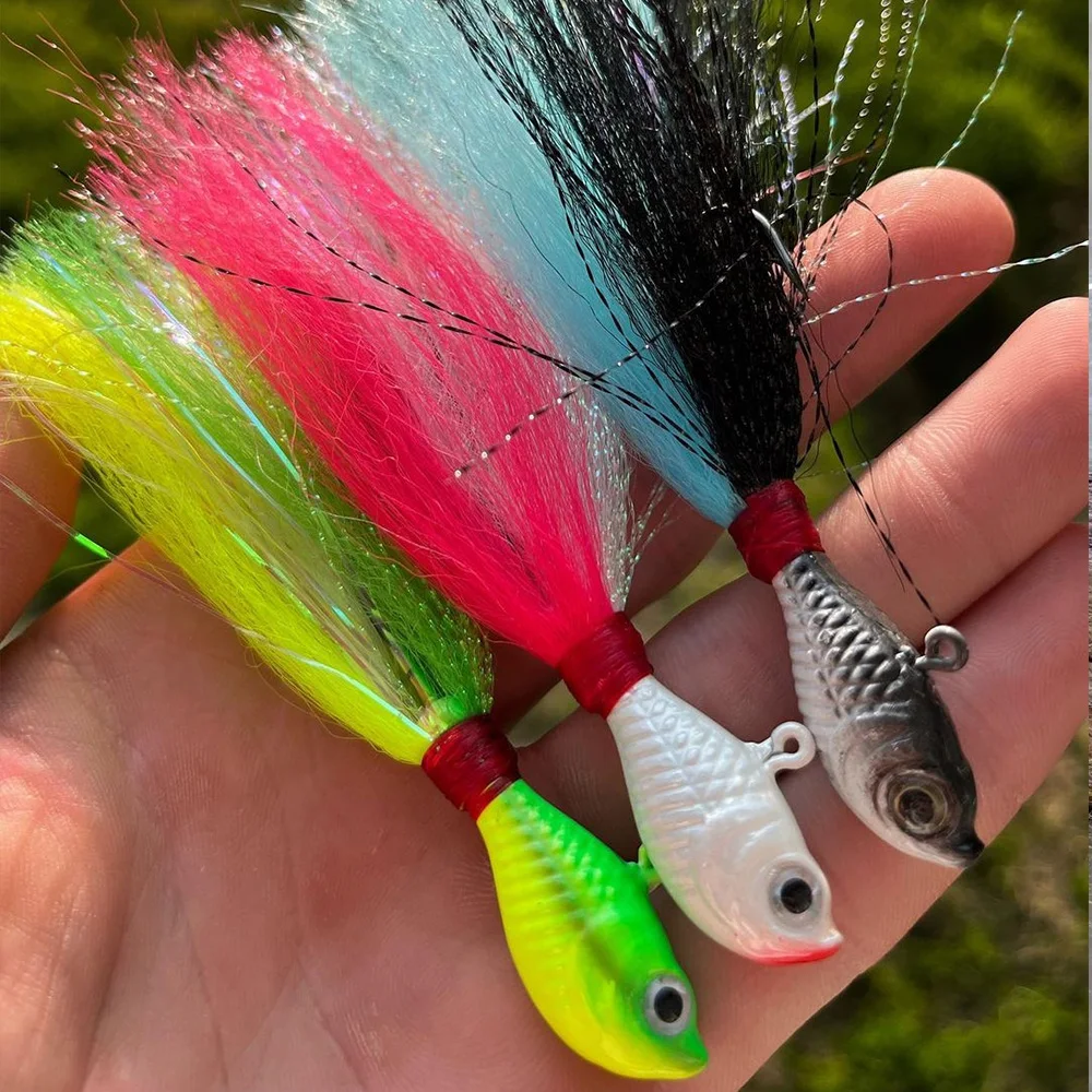 Bucktail-señuelo de pesca de agua salada, anzuelo de Metal para Mahi Marlin Waho Tuna - imagen 2